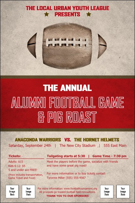 Football Red Poster Product Front