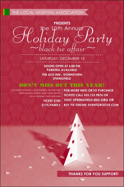 Paper Christmas Tree Red Poster Product Front