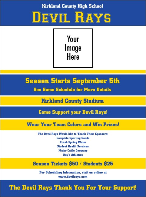 Sports Flyer 001 in Blue and Yellow Product Front