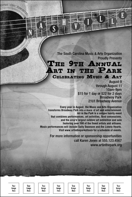 Nashville Poster (black and white)