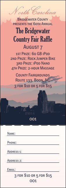 North Carolina Raffle Ticket Product Front
