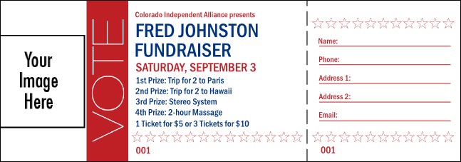 Modern Vote Raffle Ticket Product Front