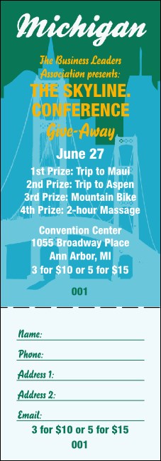 Michigan Raffle Ticket Product Front