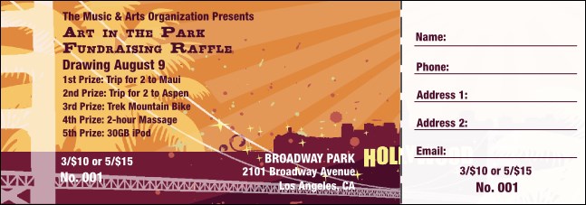 California Raffle Ticket Product Front