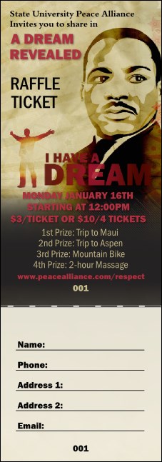 Martin Luther King Raffle Ticket