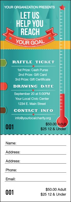 Fundraising Thermometer Raffle Ticket