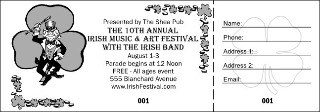 St. Patrick's Day Raffle Ticket 002 Product Front