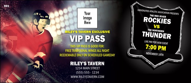 Hockey Badge Red VIP Pass Product Front
