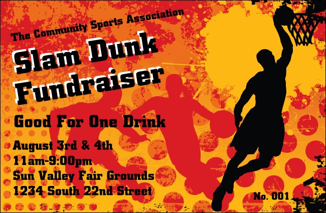Basketball Drink Ticket Product Front