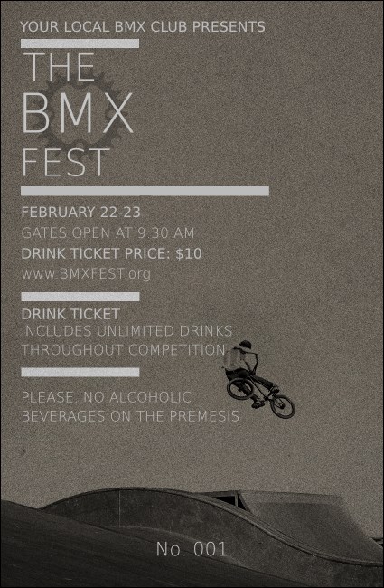 BMX Drink Ticket Product Front