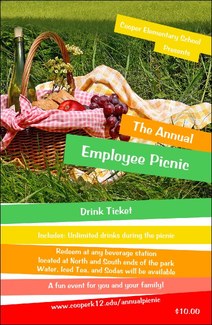 Picnic 2 Drink Ticket Product Front