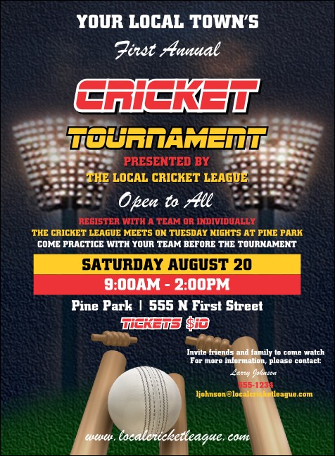 Cricket 2 Invitation Product Front