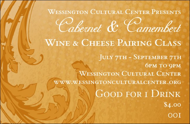 Classic Yellow Drink Ticket Product Front