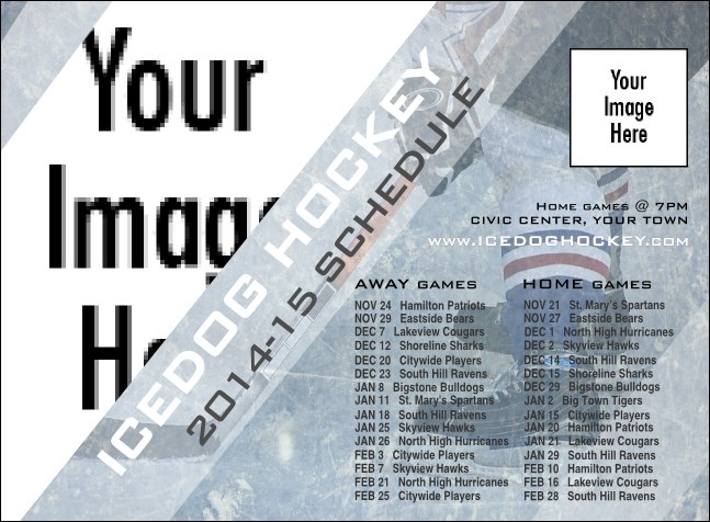Ice Hockey Schedule Invitation Product Front