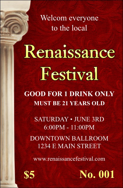 Renaissance Drink Ticket