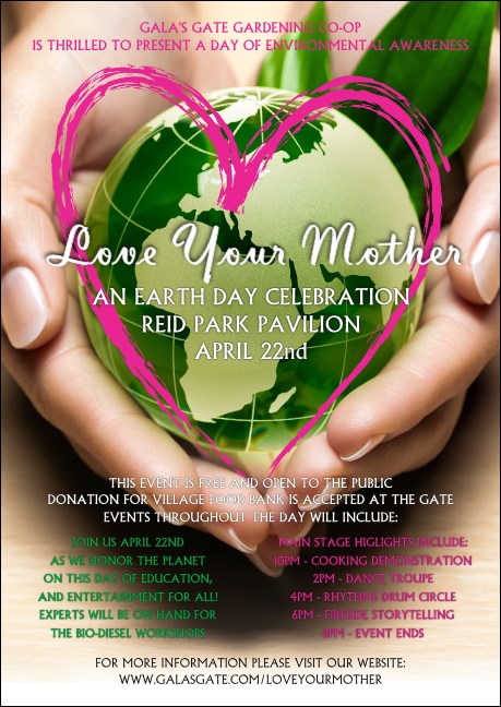 Earth Day Heart Club Flyer Product Front