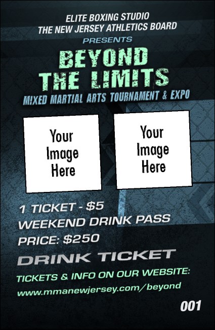 MMA Main Event Blue Drink Ticket  Product Front