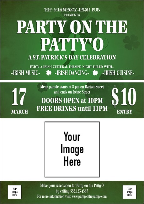 St. Patrick's Day Shamrock Club Flyer Product Front