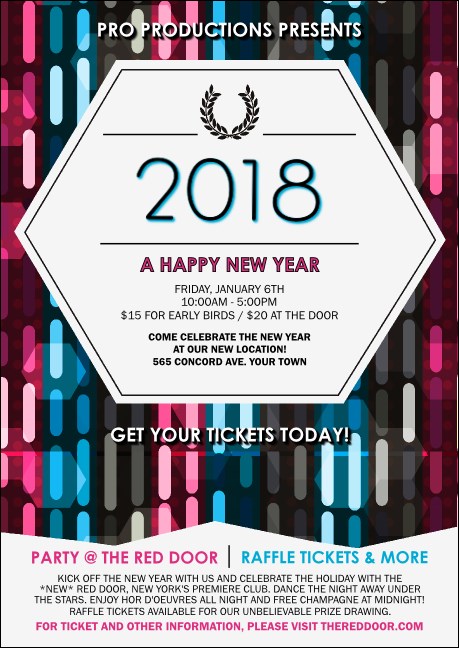 Year Neon Lights Club Flyer