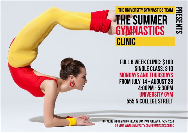 Retro Gymnastics Club Flyer Product Front