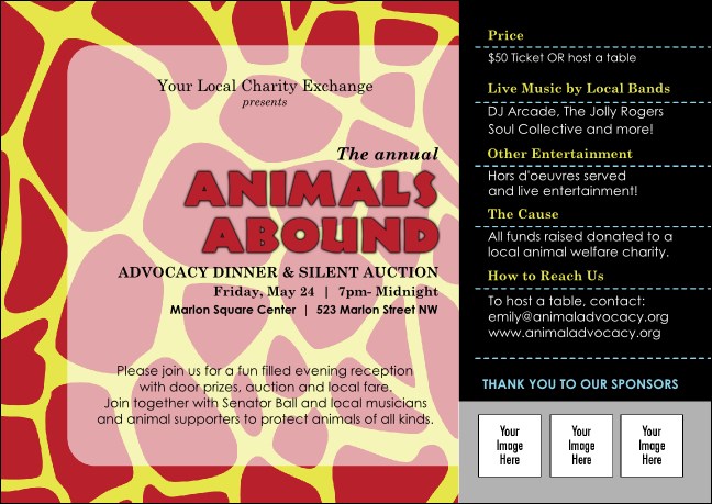 Animal Print Giraffe Club Flyer